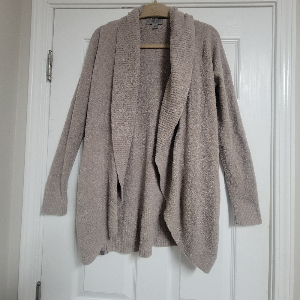 Barefoot Dreams Cozy Chic Lite Circle Cardi In Taupe Size Medium. - Picture 6 of 14